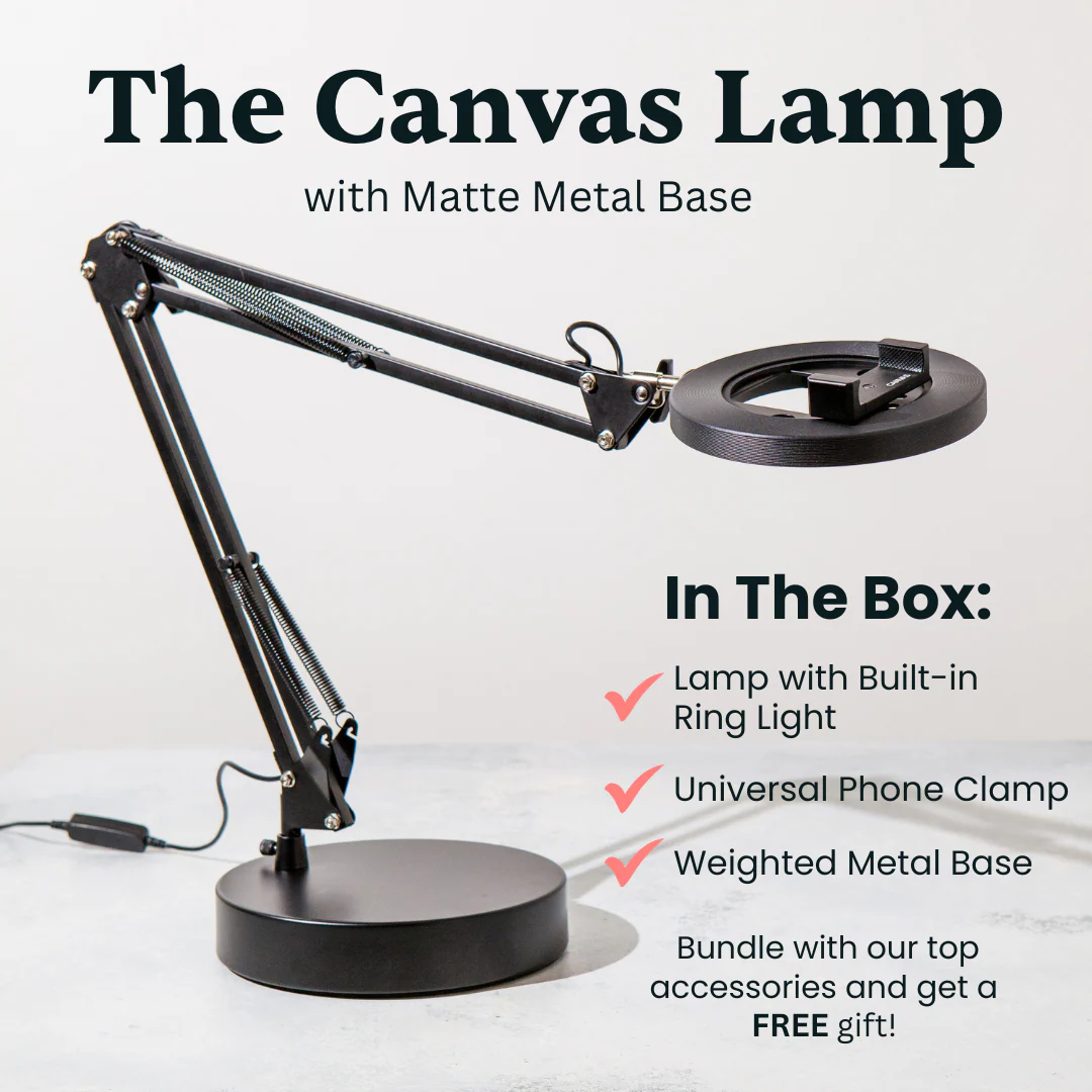 Canvas Lamp with Weighted Matte Metal Base - Image 13
