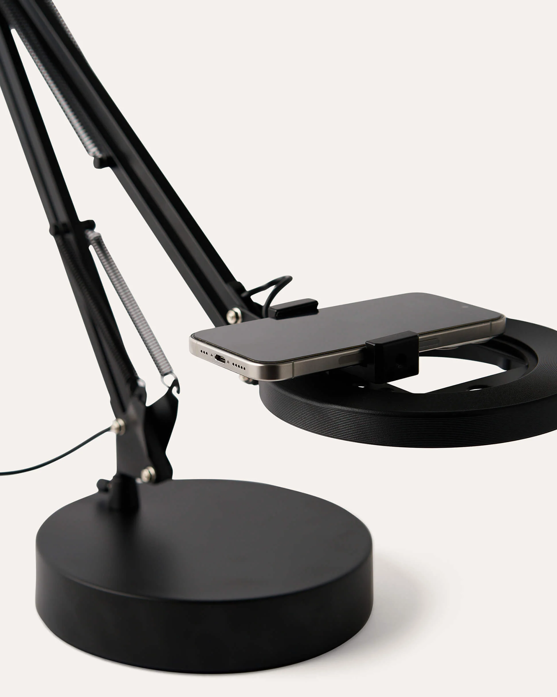 Black Canvas Lamp with Weighted Matte Metal Base - Image 7